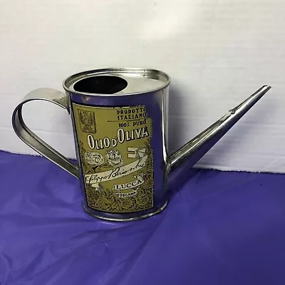 Vintage Olio San Remo D’Oliva Tin Dispenser 100% Pure Virgin Olive Oil Spout Can • $17.99