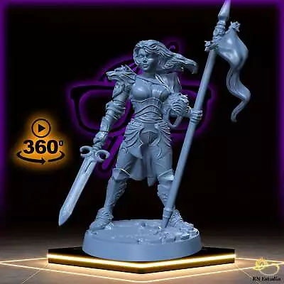 Brunhilda | Female Knight | Fighter | Cleric | Paladin Miniature For Tabletop Ga • $7