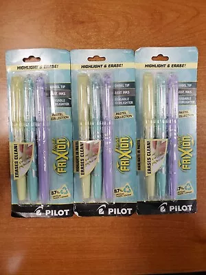 3 Packs Of 3: Pilot Frixion Highlighters Erasable Pastel Colors (W6E-1048) • $9.99