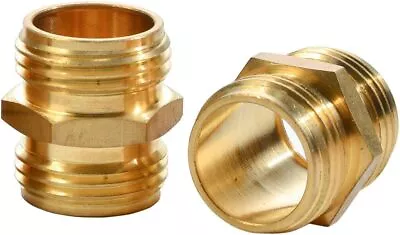 2Pack 3/4  GHT To 3/4  NPT Male Connector Brass Garden Hose Fitting Male Adapter • $10.18