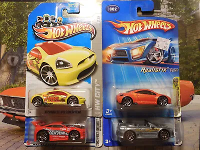 Hot Wheels Mitsubishi Eclipse LOT 4 Concept CONVERTIBLE ZAMAC TOONED CITY RESCUE • $24.95