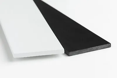 1 Metre Durable PVC Flat Bar In Multiple Sizes  Black & White Trim Architrave • £3.49