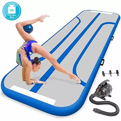 SereneLife SLGM4BL Inflatable Training Gymnastics & Exercise Floor Tumble Mat • $313.99