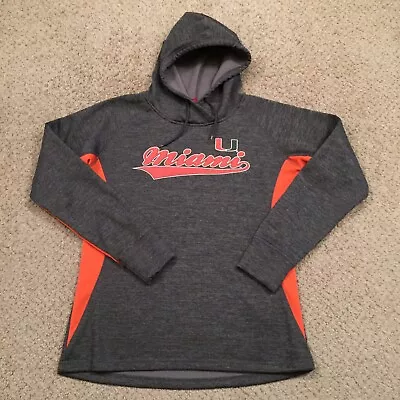 Colosseum Hoodie Womens XL Miami Hurricanes Gray Long Sleeve Pullover • $14.39