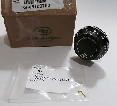 New Sargent & Greenleaf 6730-100 Front Reading Lg Knob Black & White Knob Only • $55