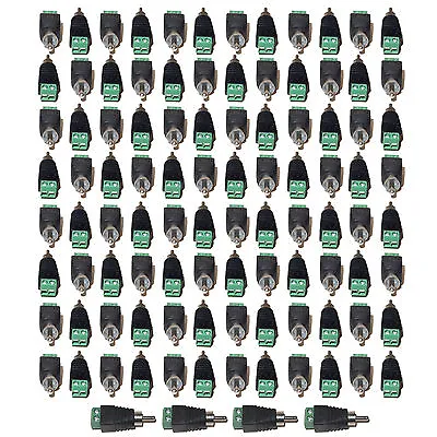 RCA Male Screw Terminal 100pcs UTP Cat5 Cat6 Cable To AV Audio Video Connector • $29.99