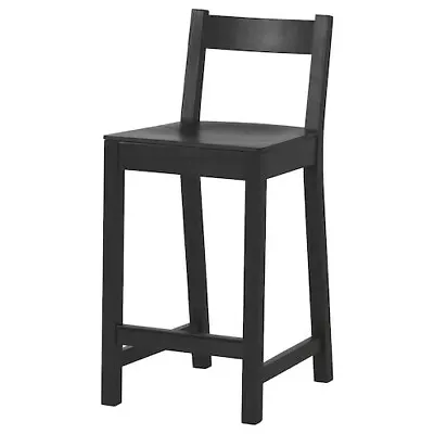IKEA Nordviken Bar Stool With Backrest Black 24 3/8 004.246.93 • £147.46