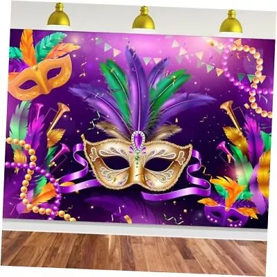 Mardi Gras Backdrop7X5FT Masquerade Backdrop Mardi Gras Banner Mardi Grase#1 • $26.11