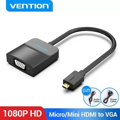 Mirco Mini HDMI Male To VGA Converter Lead Cable Adapter Laptop Monitor TV Box • $16.18