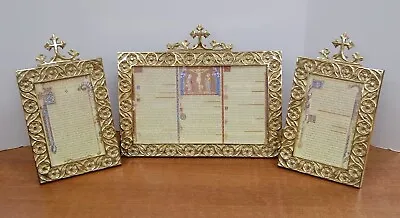 Nice Brass Traditional Set Of Church Mass Cards - Altar Cards Chalice Co. #101 • $955