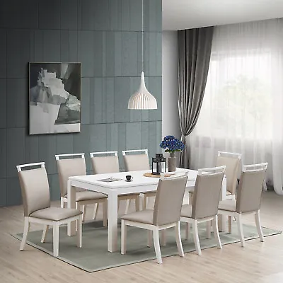 Kings Brand Furniture - Austin 9-Piece Dining Set Table & 8 Chairs Gray/White • $999.99