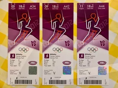 £22.95 • Buy LONDON 2012 OLYMPIC TICKETS USAIN BOLT 3 X GOLD MEDAL RACES 5/9/11 AUGUST *RP*