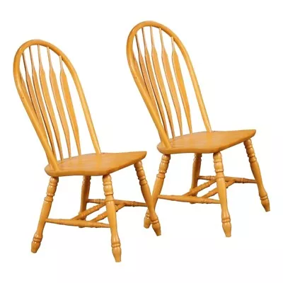 Selections Comfort Windsor Dining Side Chairs In Light Oak Solid Wood (Set Of 2) • $362.99