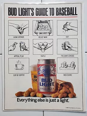 1988 Vintage Bud Light Beer Magazine Print Ad Baseball Budweiser Anheuser-Busch • $11