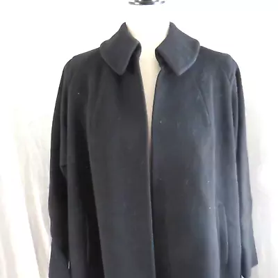 Vintage 1950's Town & Country Women's Black Wool Swing Coat M - L Edge To Edge • $60