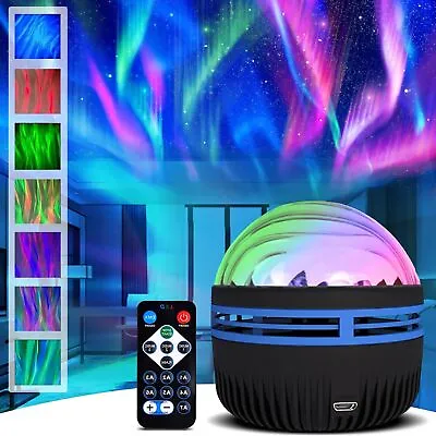 Northern Lights Aurora Projector Galaxy 2 In 1 Ocean Wave Projector Lamp Light • £10.87