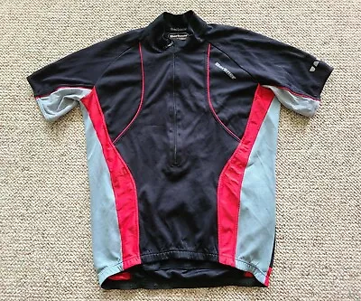 Berkner Men's Short Sleeve Cycling Jersey 3/4 Zipper Black Gray Size Large L  • $14