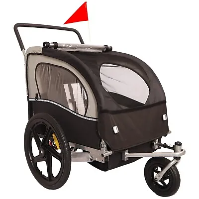 Double 2 Seat Pet Bicycle Bike Trailer Jogger Stroller For Kid Children Foldable • $163.67