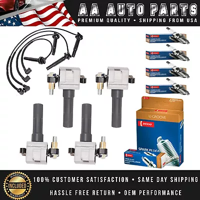 4X Ignition Coil & Wire Set & 4 Denso Spark Plug For Subaru Impreza 2005-2010 • $117.68