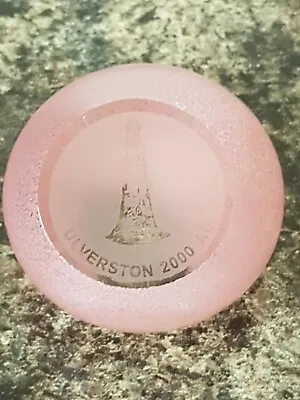 £10 • Buy Heron Glass Cumbria Millenium Pink Paperweight Etched Hoad Monument Ulverston