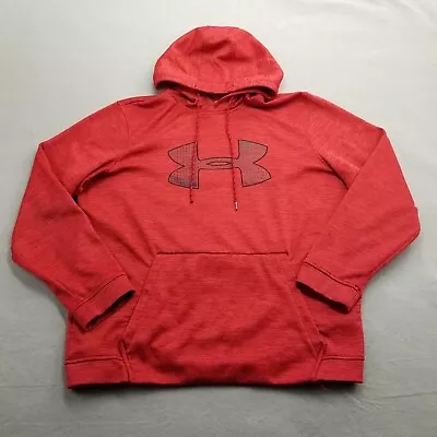 Under Armour Hoodie Mens L Red Hooded Sweatshirt Pullover Coldgear • $15.96