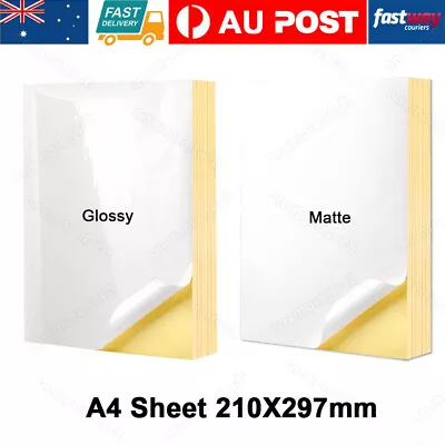 A4 Self Adhesive Sticker Paper Matte / Glossy Label Laser Inkjet Mailing Address • $16.81