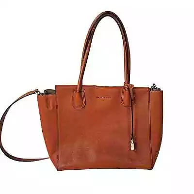 Michael Kors Studio Leather Mercer Satchel Orange Tote Purse Adjustable Strap • $35.99