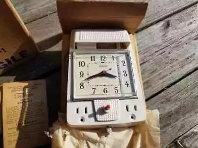 Vintage NOS 1950s Telechron Tel-In-Wall White Electric Wall Clock Model 1901 MCM • $99.95