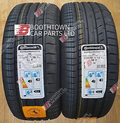 New 225 40 18 CONTINENTAL SPRT CONTACT 5 MO 92Y XL 225/40R18 2254018 (2 TYRE) • £204.99