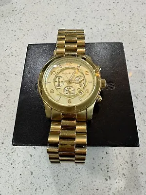 Michael Kors Runway MK8096 Men's Gold Analog Dial Quartz Wrist Watch • $59