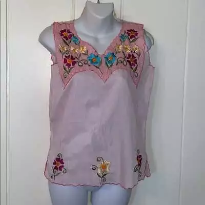 NWOT VTG Mexican Pink Embroidery Top • $22