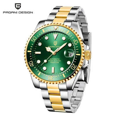 PAGANI DESIGN 1639 Men's Watches 100M Automatic Mechanical Watch Luminous Hands • £98.39
