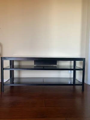 IKEA Gettorp TV Console Stand Metal And Glass With Two Shelves And Cord Tray • $70