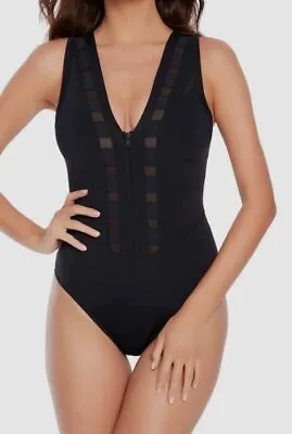 $170 Magicsuit Women's Black Scuba Daniella One Piece Swimsuit Size 12 • $54.78