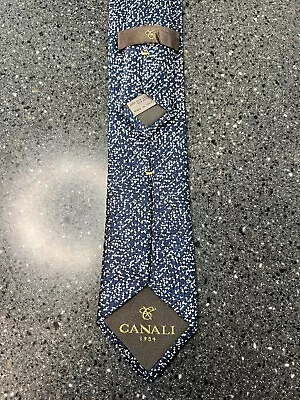 Canali 1934 Made In Italy Blue & White Splatter Silk Mens Tie 2.75 Inch Width • $39.99