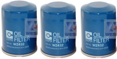 Wesfil Cooper Pack Of 3 Oil Filters Z432 WZ432-3   • $31.51