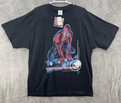 Vintage SpiderMan T Shirt Mens XL Black Movie Promo Freeze USA 2002 NOS NWT NEW • $149.99