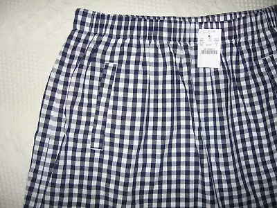 New J. Crew Gingham Check Skirt Sz S Navy Blue White Lined Cotton Pull On Nwt • $20.80