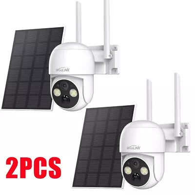 WOOLINK 2PCS 4MP Solar Security Camera Wireless Outdoor 2.5K Solar Power Camera • $79.99