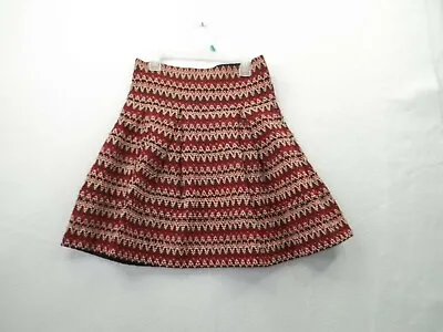 H&M Black & Red Textured Skater Circle Mini Skirt Women Size S Length 19  EUC • $7.90