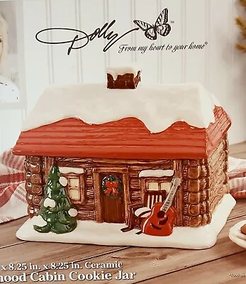 Dolly Parton Childhood Cabin Cookie Jar NIB 10.25”x 8.25” • $54.99