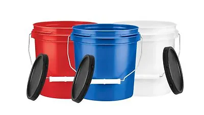1 Gallon Food Grade Buckets With Lids BPA Free Plastic Containers- Pack Of 3 • $39.77