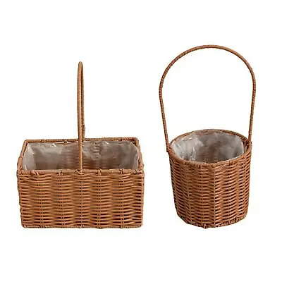 £15.56 • Buy Handmade Wicker Basket Multifunctional Eggs Candy Basket Rattan Flower Basket