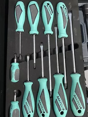 *NEW*Matco Tools 10 Piece Top Torque 2 Premium Screwdriver Set Teal • $100