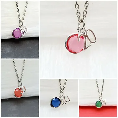 £4.95 • Buy Birthday Gift Number Age Birthstone Necklace 12 13 15 16 18 20 21 30th 40th 50th