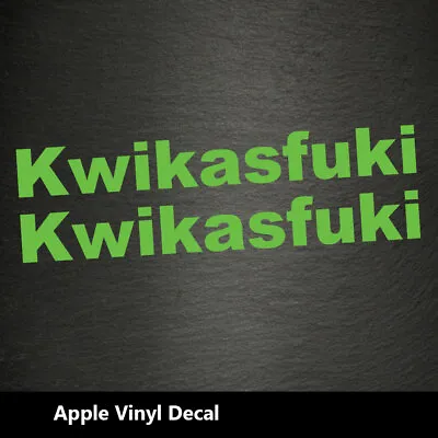 £1.99 • Buy 2 X KWIKASFUKI Funny Motorcycle Motor Bike Vinyl Decal Stickers Colour Apple
