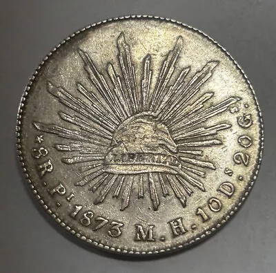 Mexico 1873 PI MH Silver 8 Reales Potosi Mint Rare • £215