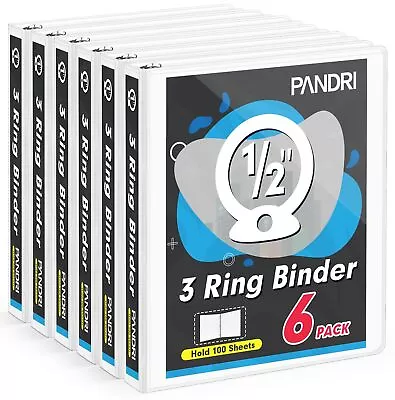 3 Ring Binder 0.5 Inch 6 Pack Binder Fits Letter Size 8.5'' X 11'' Paper Ve... • $41.39