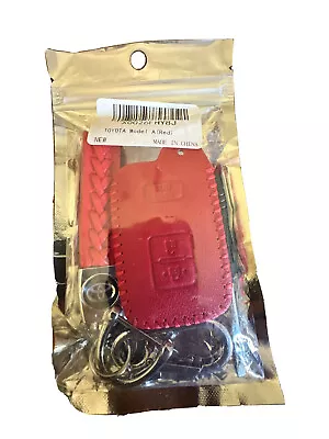 $9.98 • Buy RED Leather Carbon Fiber 5 3/4  Key Holder Keychain For Toyota Supra Celica All