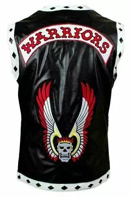 Men Real Leather Warrior Vest The Warriors Movie Motorcycle Rider Costume Jacket • $99.99